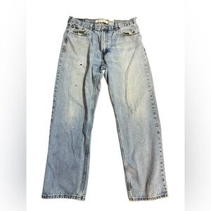 Levi’s Men’s 505 Relaxed Fit Jeans Light Wash Distressed Worn-In Sz 36x30